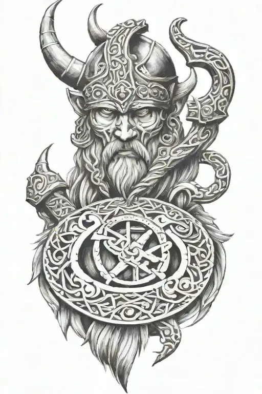 viking symbols tattoo design idea
