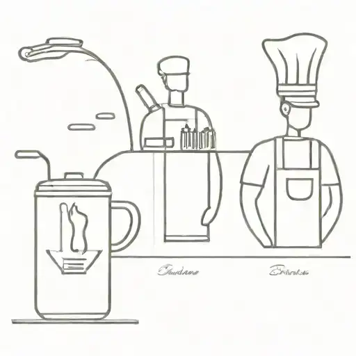 Barista and mixer and waiter   tattoo design idea