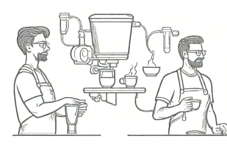 Barista and mixer and waiter  tattoo design idea