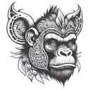Warrior Ape tattoo design idea