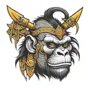 Warrior Ape tattoo design idea