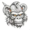 Warrior Ape tattoo design idea