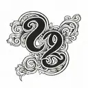 how lucky are we in cursive with the number 28 centered under in bolder times new roman font. black ink tattoo design idea