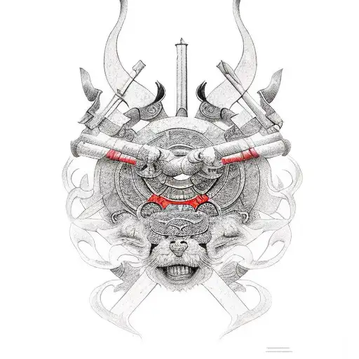 two warriors from the mongol empire tattoo design idea