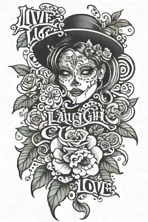 Live Laugh Love tattoo design idea