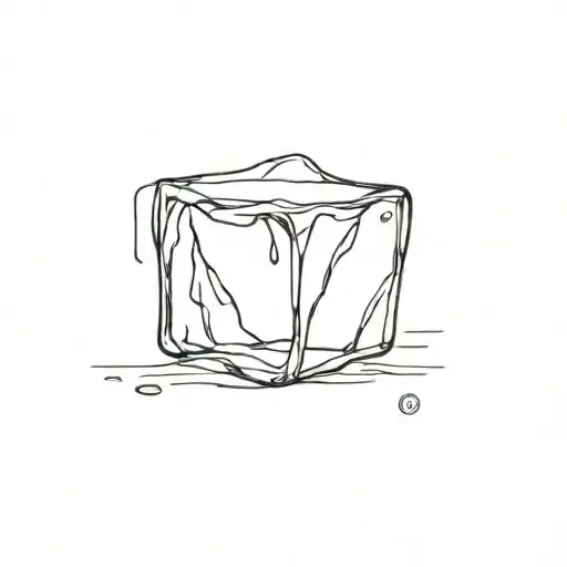 melting ice cube tattoo design idea