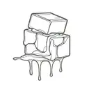 melting ice cube tattoo design idea