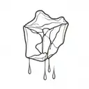melting ice cube tattoo design idea