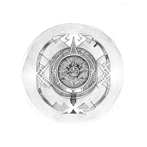 vegvisir yggdrasil tattoo design idea