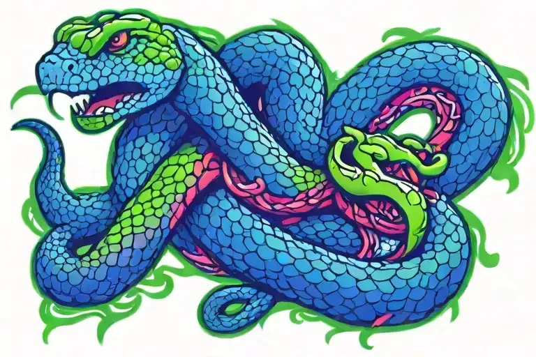 Snake 4Respect 4Freedom 4Loyalty 4WhatImportant Green heart with 4 inside of it tattoo design idea