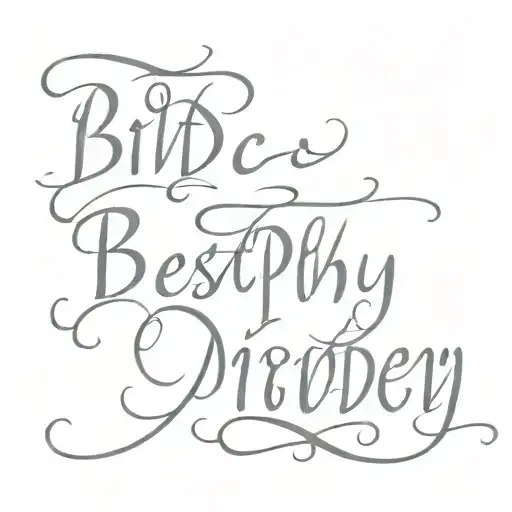 make a clear text saying clearly "BPD best pussy disorder" in a cursive font  tattoo design idea