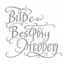make a clear text saying clearly "BPD best pussy disorder" in a cursive font  tattoo design idea