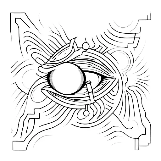 The full moon and eye pill tattoo design idea