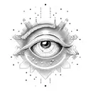 The full moon and eye pill tattoo design idea