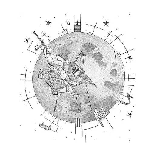 the lyrics "I'll make it to the moon if I have to crawl" tattoo design idea