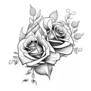 Amelia name with roses  tattoo design idea