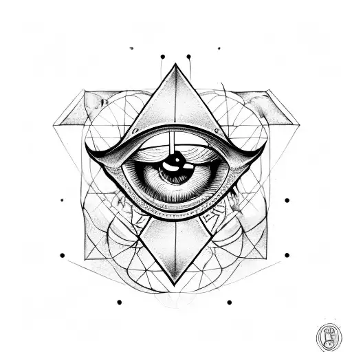 triangle with an eye associated with the word devil  tattoo design idea