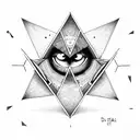 triangle with an eye associated with the word devil  tattoo design idea