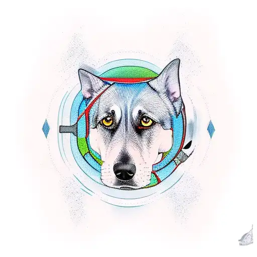 man and his dog on canoe tattoo design idea