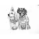 man and pet dog on canoe tattoo design idea