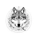 man and wolf on canoe  tattoo design idea