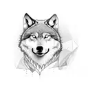 man and wolf on canoe  tattoo design idea