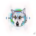 man and his dog on canoe tattoo design idea