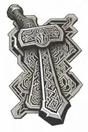 Thor's hammer Mjolnir tattoo design idea