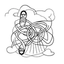 Invisible string linking mom and daughter through the universe tattoo design idea