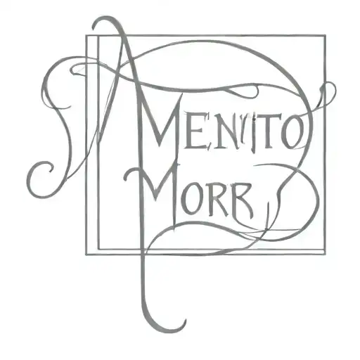 Memento Mori text only  tattoo design idea