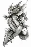 the Pokémon Magikarp and Gyarados, a dragon in flight, a great horned owl tattoo design idea