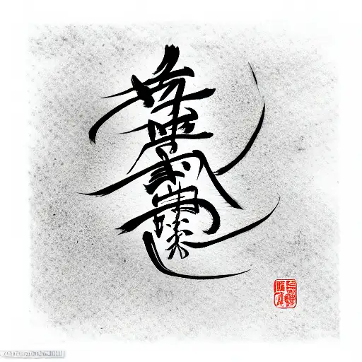 design a Japanese calligraphy that means "Choose happiness" tattoo design idea