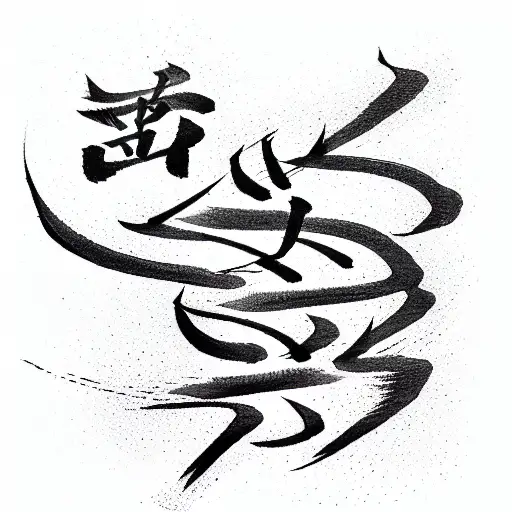 Choose happiness in Japanese calligraphy tattoo design idea