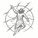 Zeus throwing lightning bolts tattoo design idea