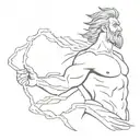 Zeus throwing lightning bolts tattoo design idea