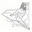 Zeus throwing lightning bolts tattoo design idea