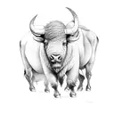 three withe bisons tattoo design idea