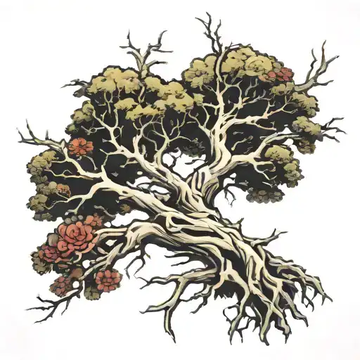 Dead tree tattoo design idea