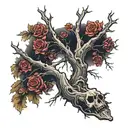 Dead tree tattoo design idea