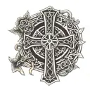 Roman Numerals with Celtic Cross   tattoo design idea