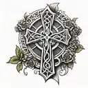 Roman Numerals with Celtic Cross   tattoo design idea