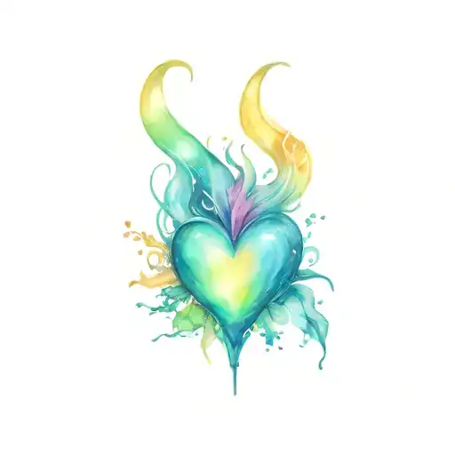 stab heart by maleficent and eyes of Medusa head tattoo design idea