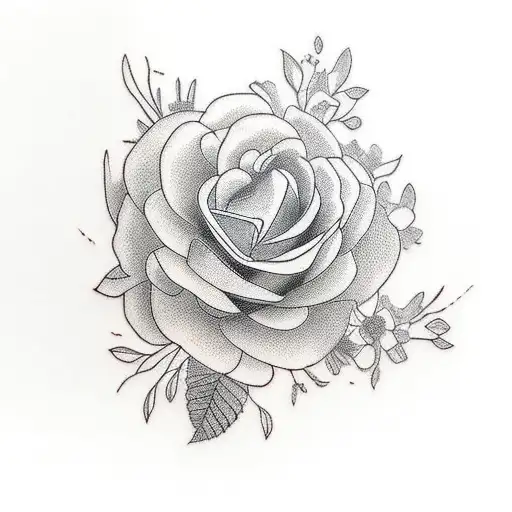 garden of birthday flowers for August April and July  tattoo design idea