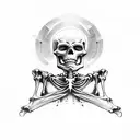 skeleton sitting cross legged meditating with bird on shoulder tattoo design idea