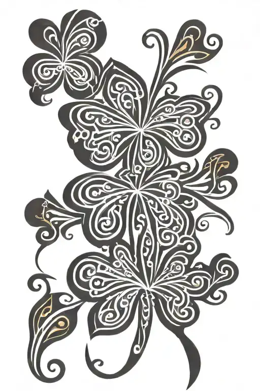 irish style shamrock tattoo design idea