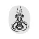 a burning candlestick tattoo design idea