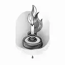 a burning candlestick tattoo design idea