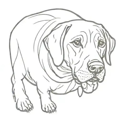 black lab line drawing tattoo design idea