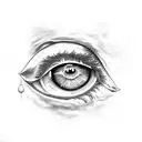 eye with clouds tattoo design idea