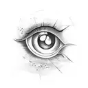 eye with clouds tattoo design idea